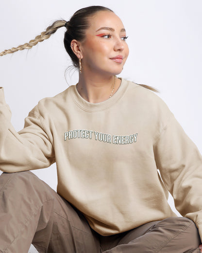 Protect Your Energy - Sand Crewneck