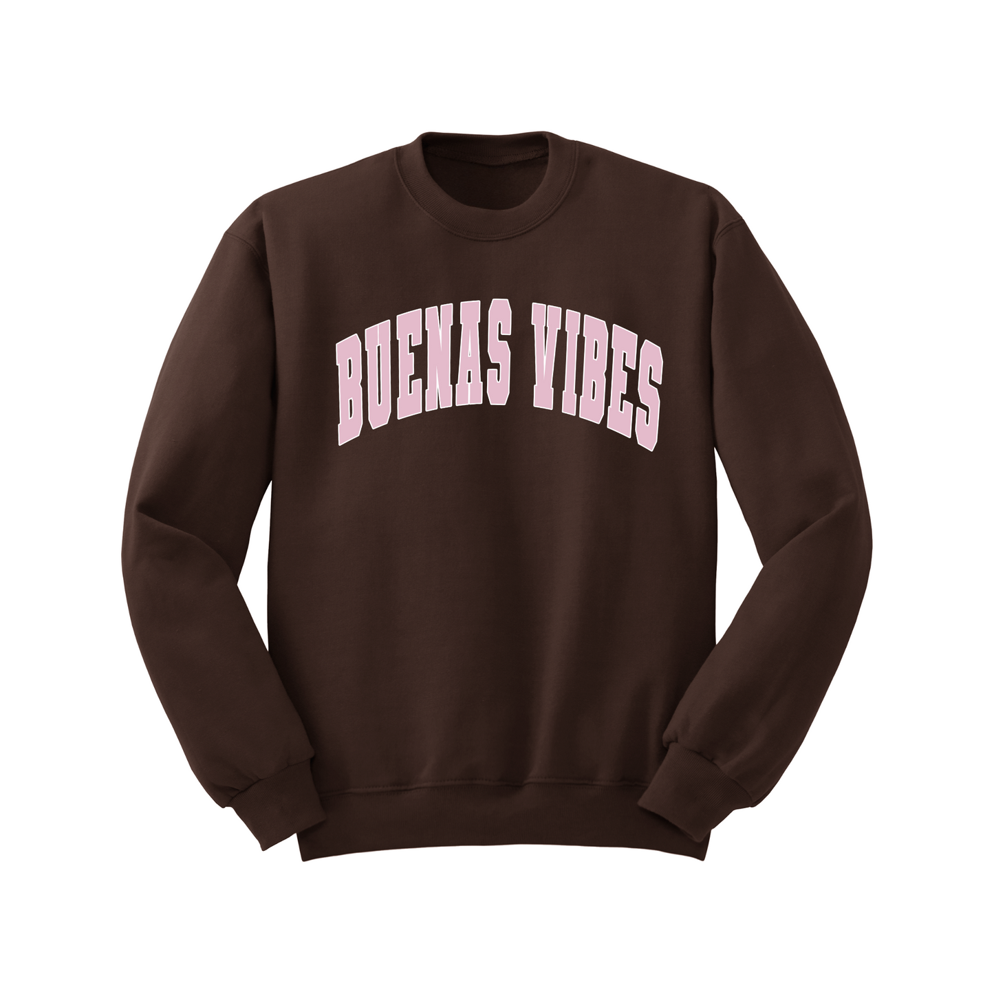 Buenas Vibes Varsity - Chocolate Crewneck