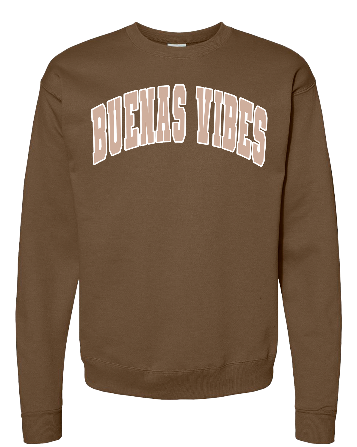 Buenas Vibes Varsity - Brown Crewneck