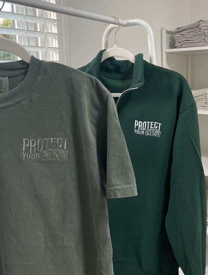 Protect Your Energy - Forest Embroidered Quarter Zip